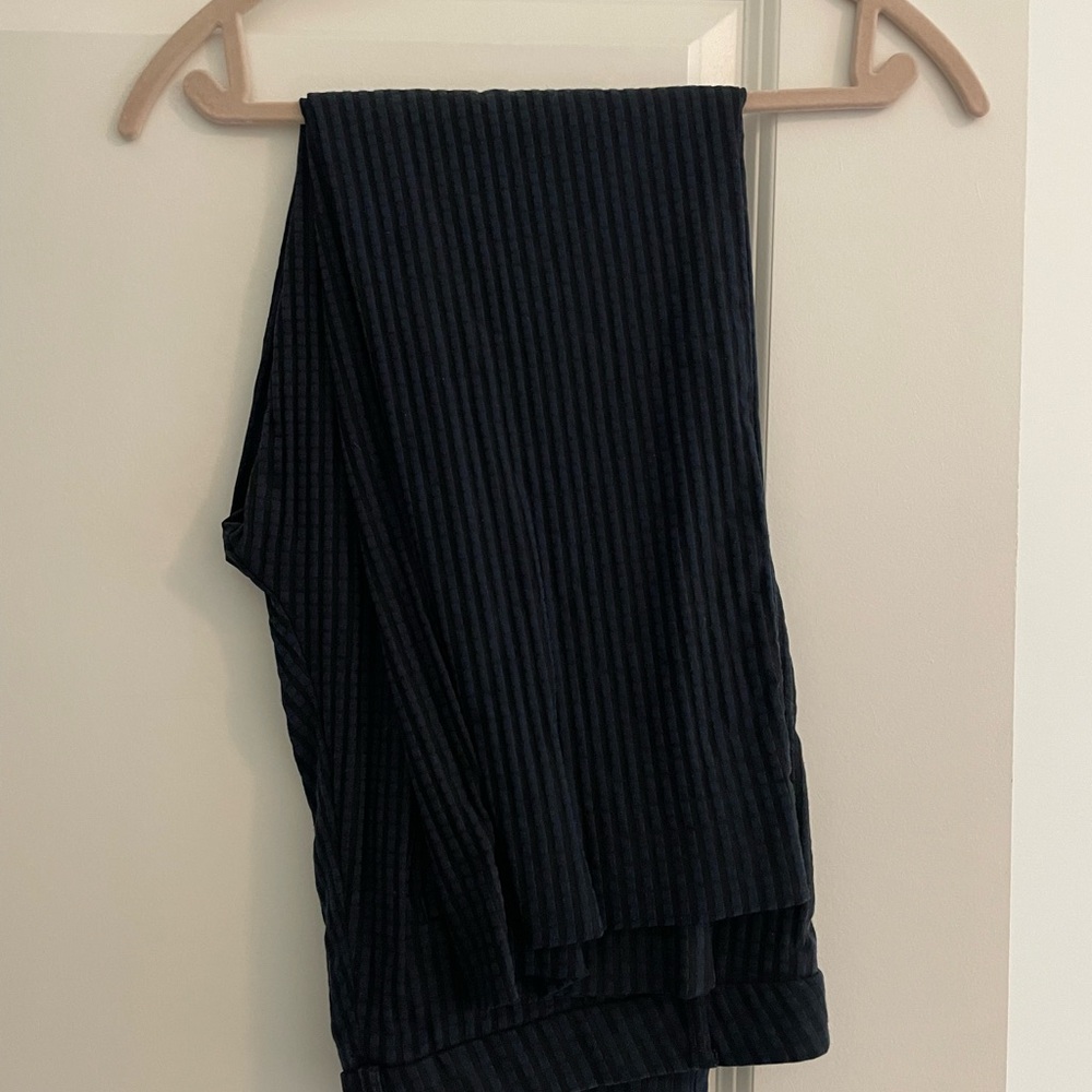 Black and Navy Striped Pants
